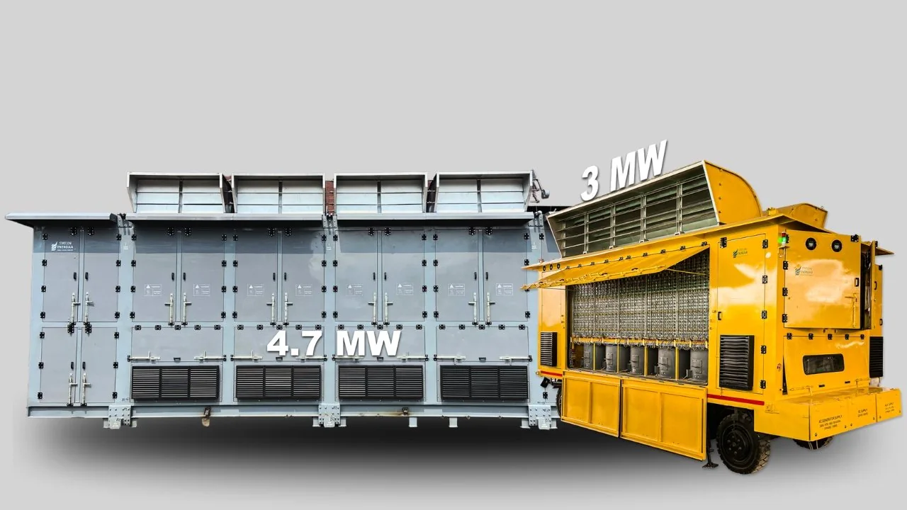 A 4.7 MW load bank and a 3 MW trolley-mounted load bank