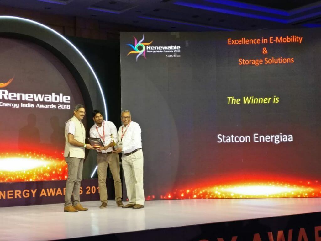 Statcon Energiaa Win Excellence in E-Mobility and Storage Solutions at the REI Awards 2018.