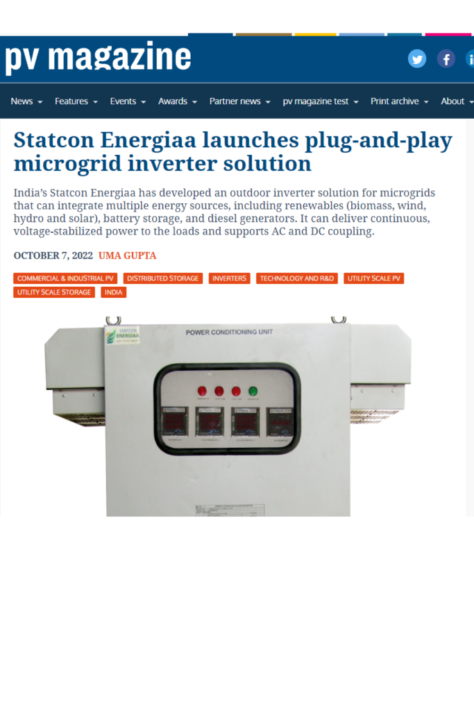 Statcon Energiaa bags ‘RE Storage Solution’ Award at REI Expo | Statcon ...